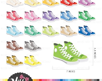 30 Colors Shoes Clipart, sneaker shoes. Planner Clipart. School Clipart. Learning Clipart - Instant Download