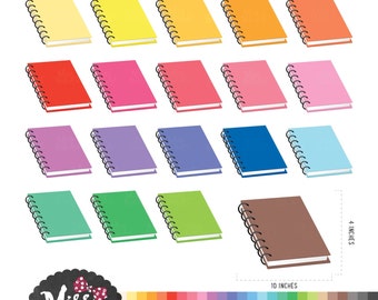 30 Colors Notebook Clipart. School Clipart. Learning Clipart. Planner Clipart - Instant Download