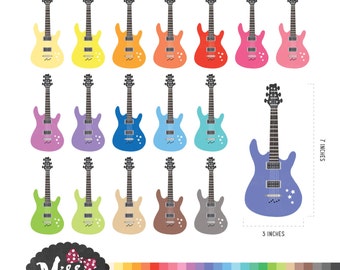 30 Colors Guitar Clipart. School Clipart. Learning Clipart. Planner Clipart - Instant Download