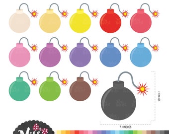 30 Colors Cute Bomb/ Bombs Clipart. Planner sticker Clipart . School Bulletin board Clipart - Instant Download