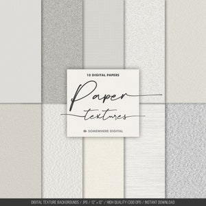 Texture di carta carta digitale Carte per acquerello Texture digitale bianca Texture di carta per acquerello Vecchia carta scrapbooking fai da te Download immediato