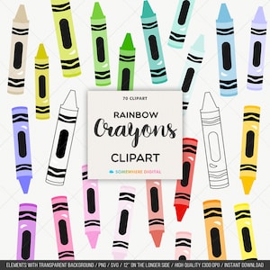 School clipart Crayon SVG School stickers Crayola crayons clipart School supplies Back to school Instant download