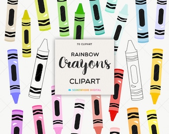 Crayon Clipart: School Supplies, Teacher Graphics (PNG, SVG, Instant Download)