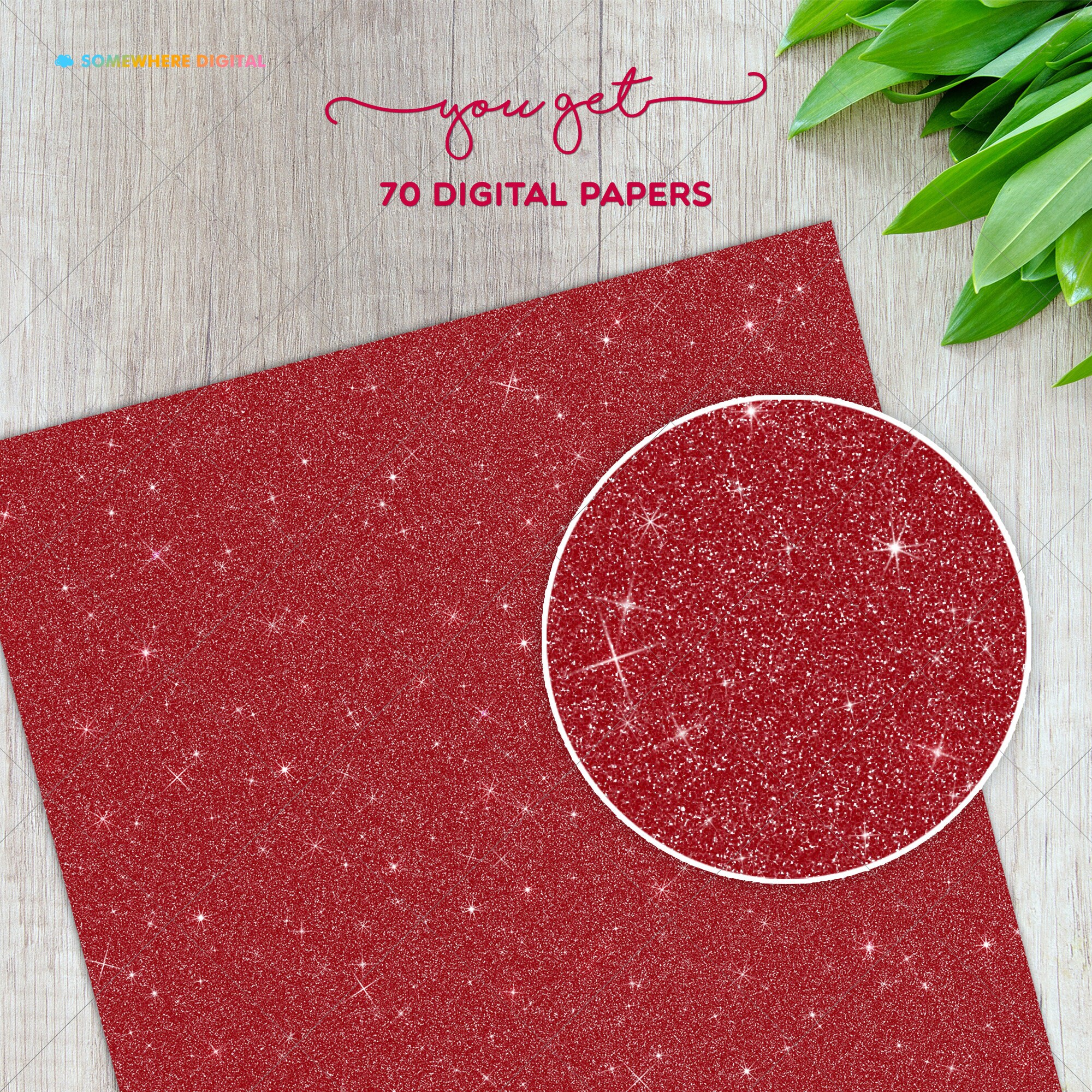 Glitter Digital Paper Rainbow Glitter Printable Glitter Scrapbooking