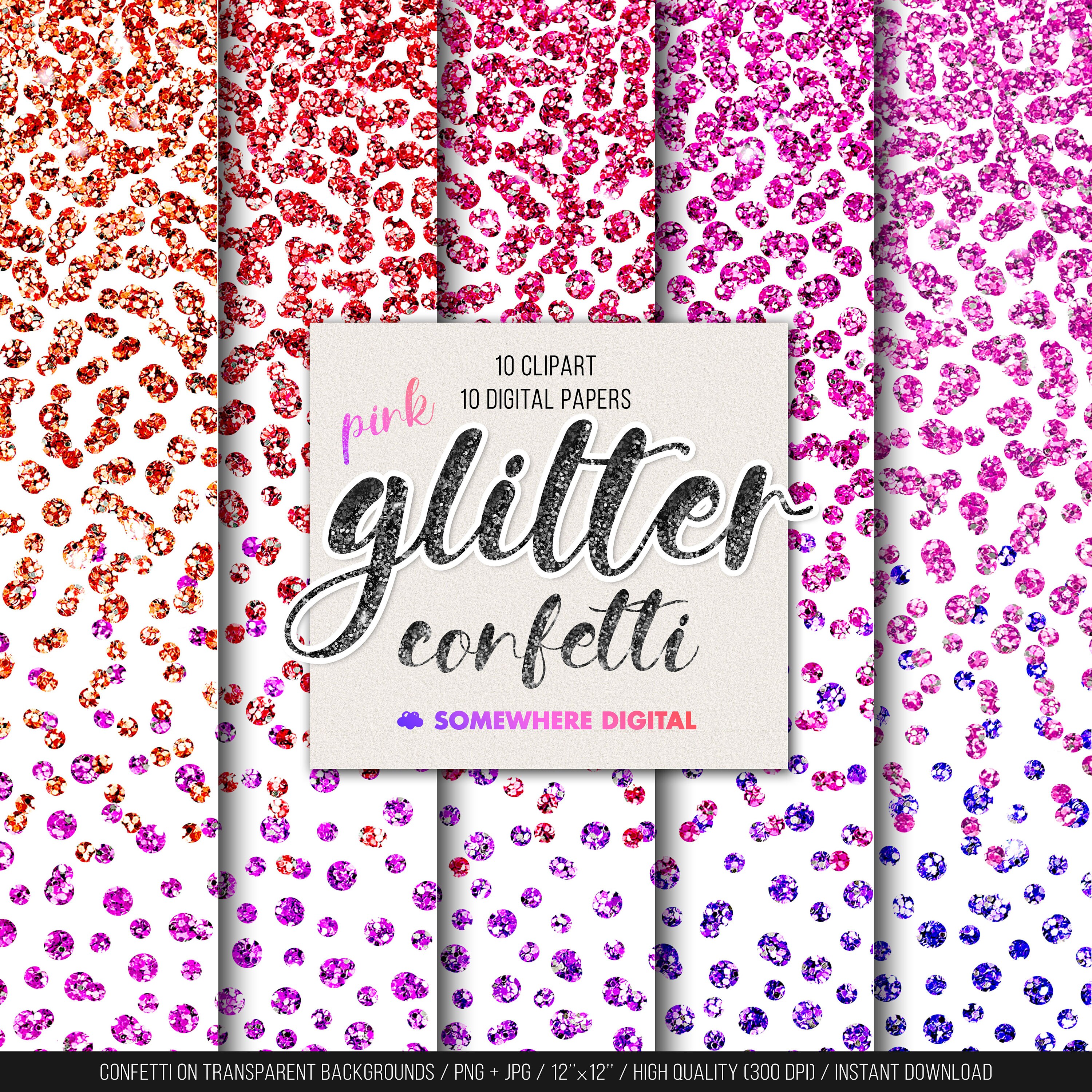 Glitter Confetti Clipart Confetti Glitter Digital Papers Confetti