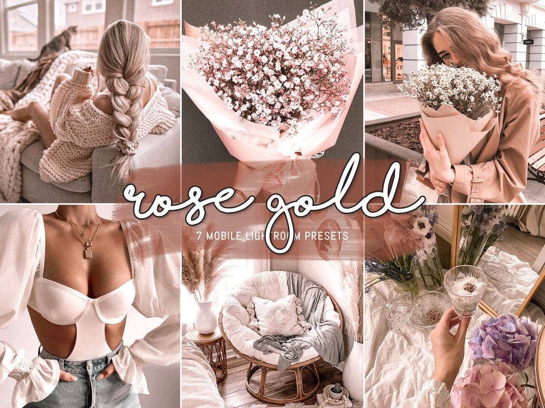 7 Rose Gold Preset Mobile Lightroom Presets Rose Presets Etsy