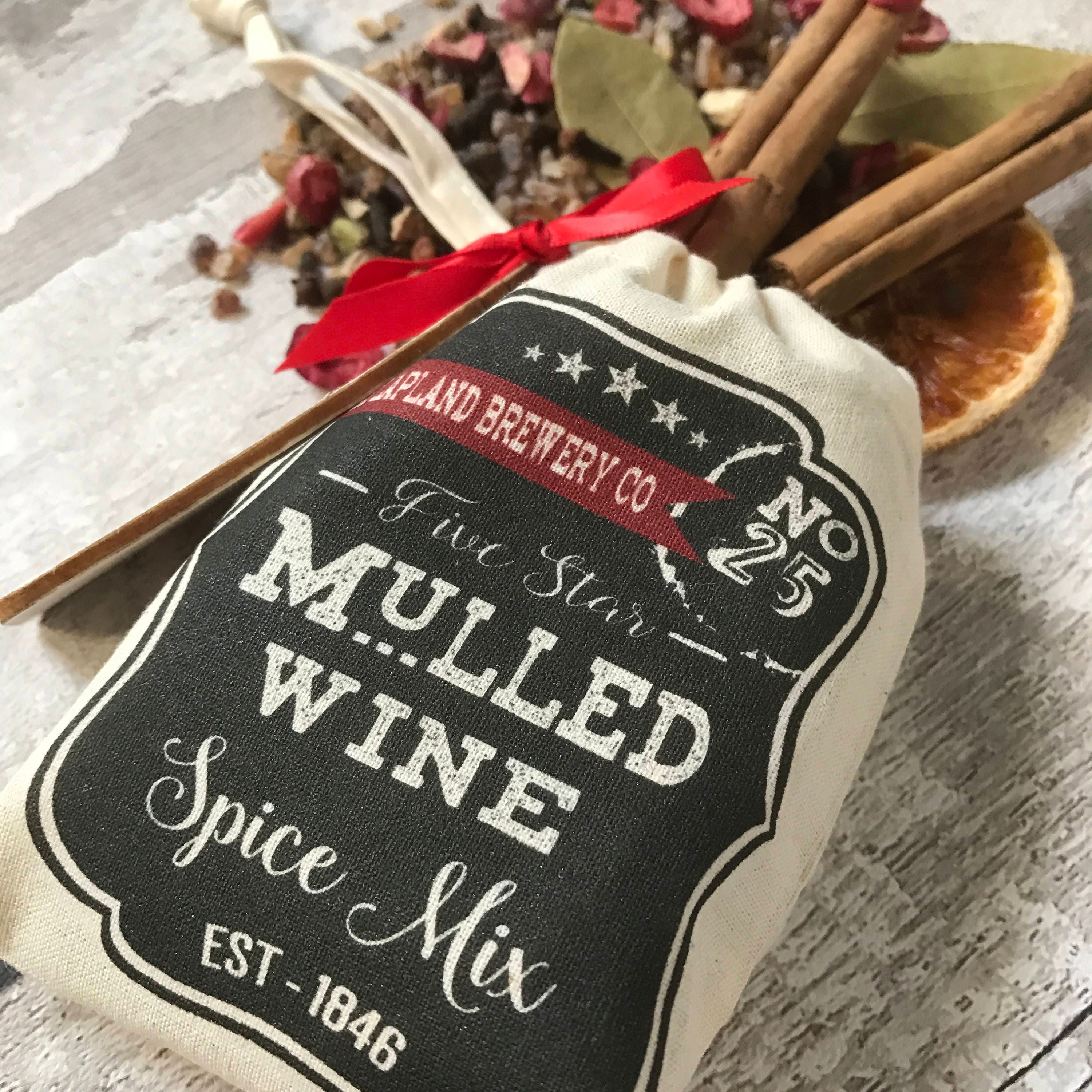 Christmas Mulled Wine Spice Mix With Gift Bag Etsy