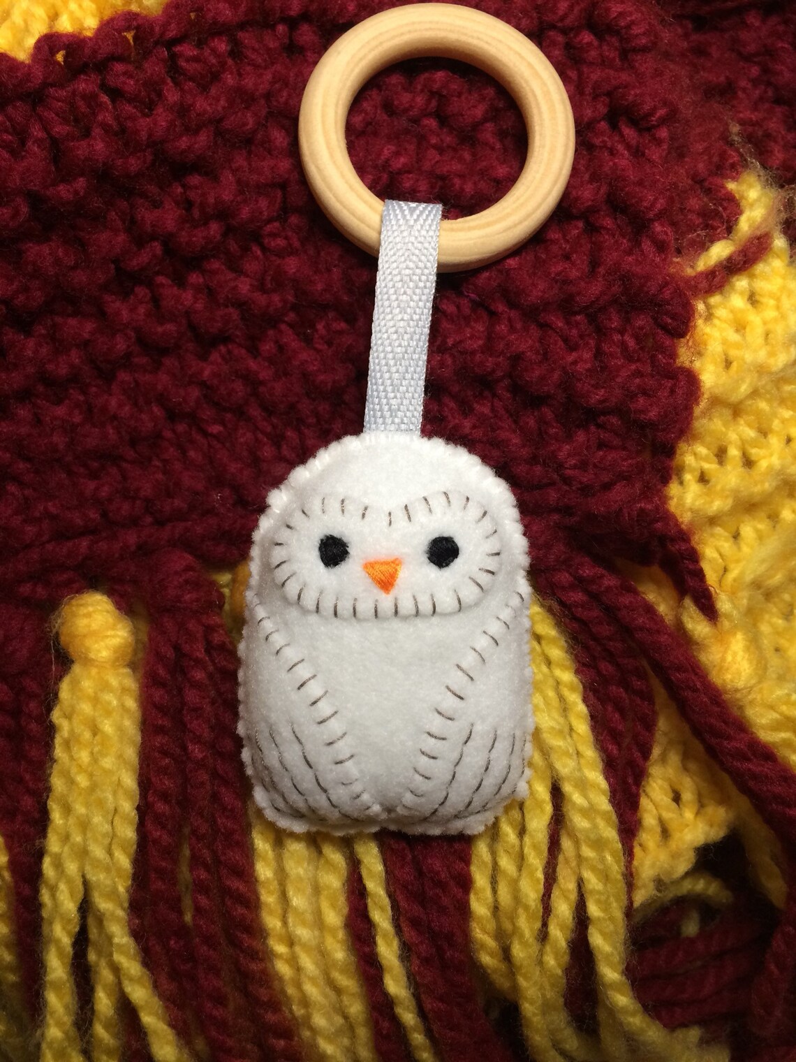 Snowy Owl Felt Rattle - Etsy