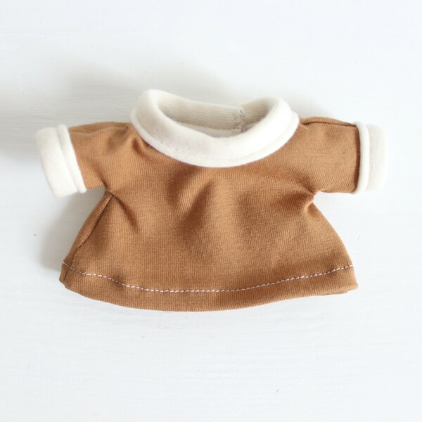 Caramel and Cream Ringer Tee for Dolls