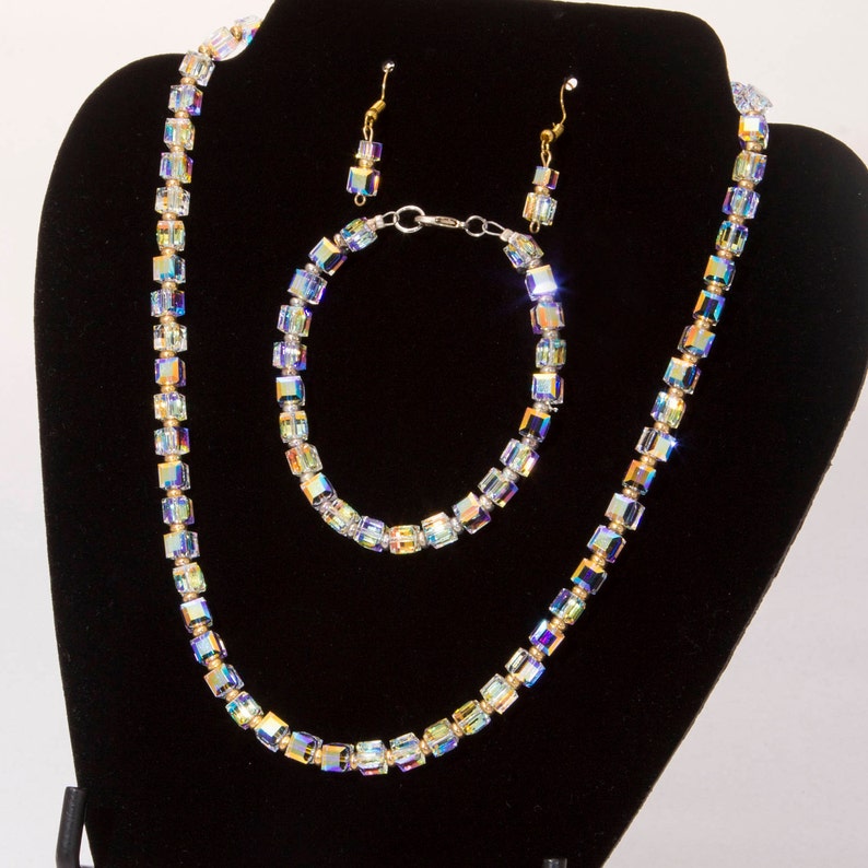 Swarovski crystal cube necklace Clearance