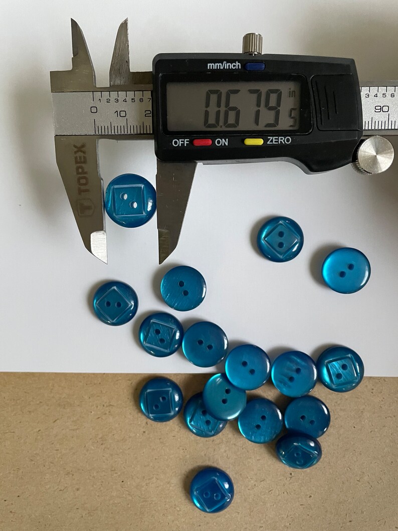 INDIGO Button, 20psc, 2 Whole, Available 1 SIZES, Dark Blue, Green ...