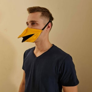 Talking bird mask Talking beak mask Moving beak face mask Duck face masks Movable Mouth Mask Moving Beak Mask short beak image 1