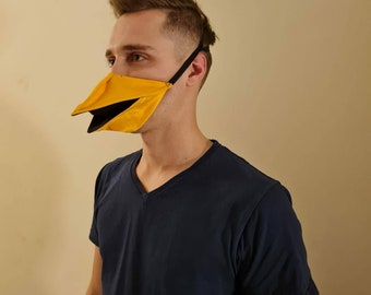 Talking bird mask | Talking beak mask | Moving beak face mask | Duck face masks | Movable Mouth Mask | Moving Beak Mask | (short beak)