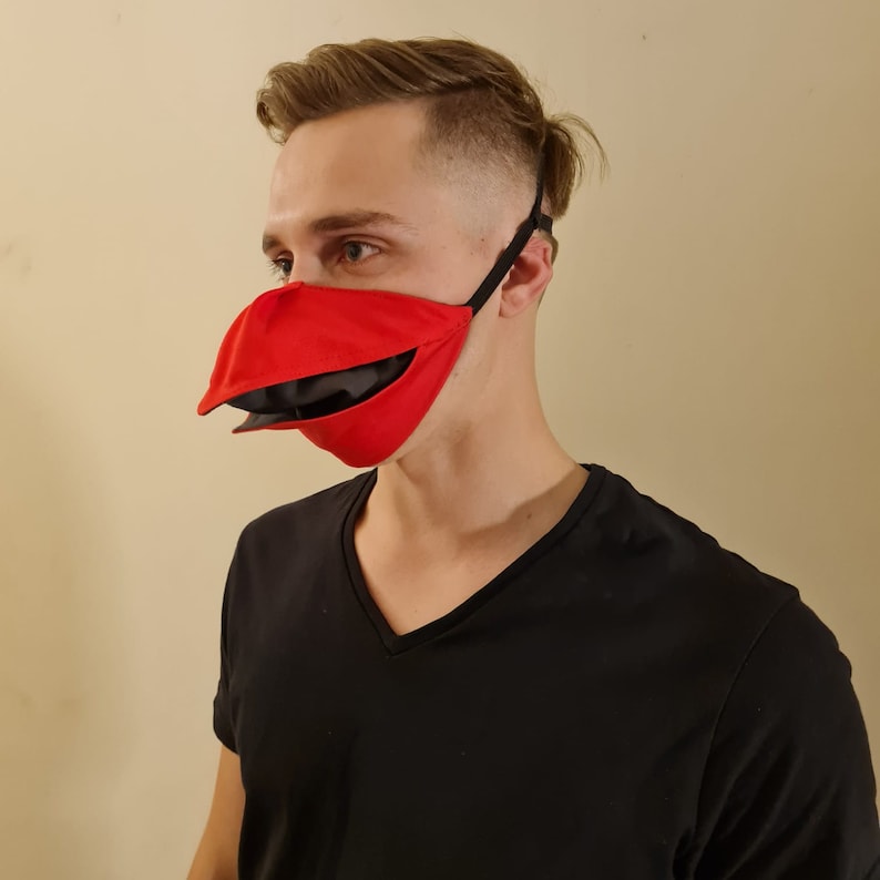 Talking bird mask Talking beak mask Moving beak face mask Duck face masks Movable Mouth Mask Moving Beak Mask short beak image 3