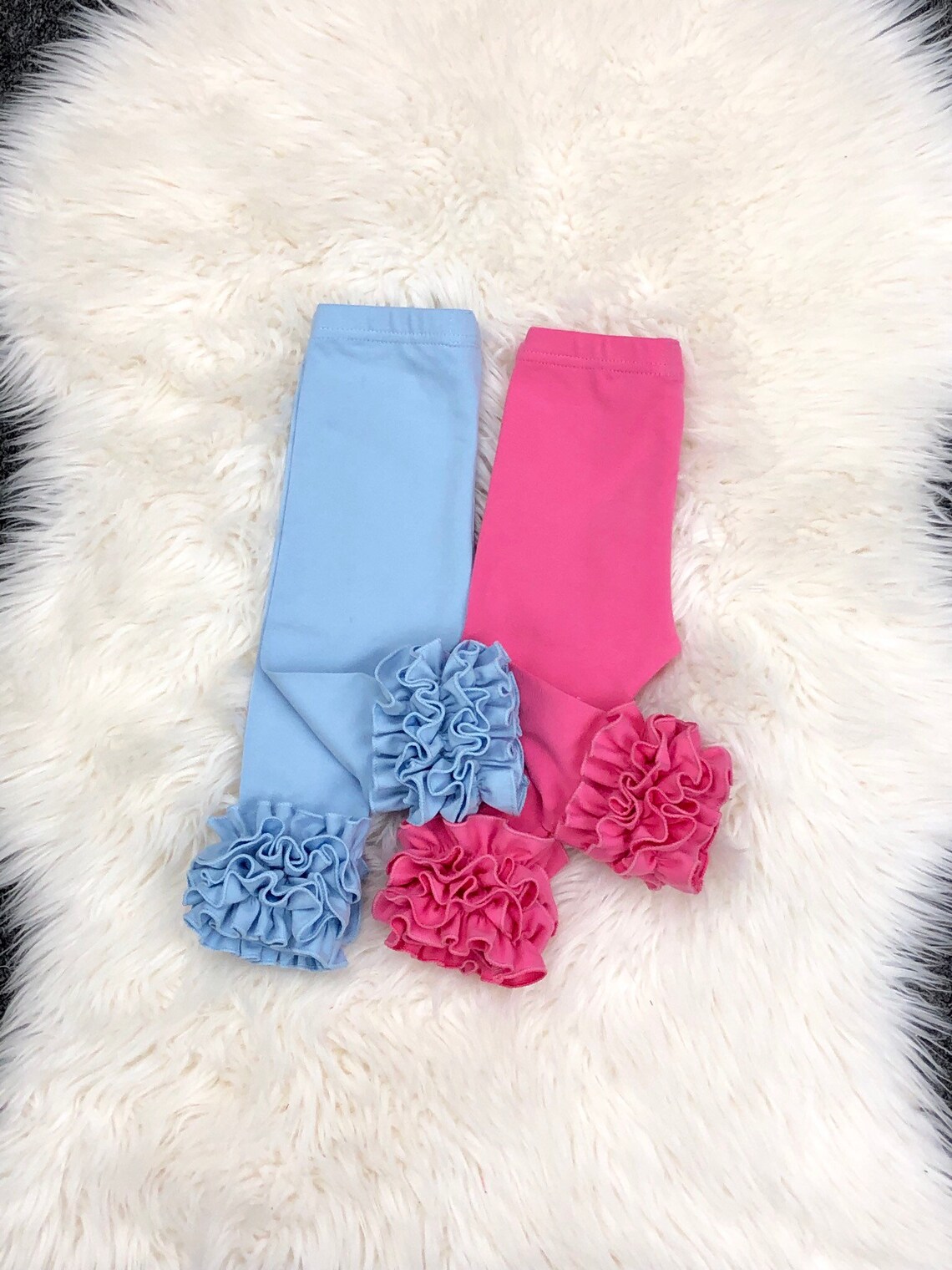 Triple Ruffle Knit Leggings Baby Girl Striped Leggings Royal Etsy