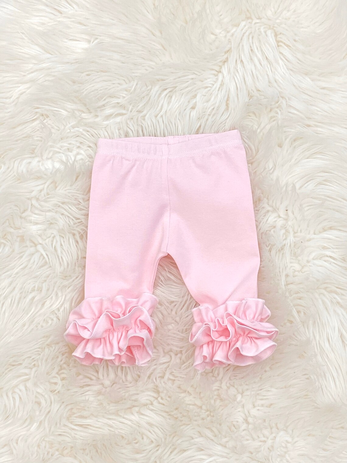 Baby pink Double ruffle girls leggings thanksgiving newborn Etsy