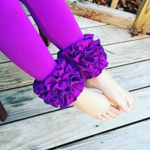 Triple ruffle knit leggings, baby girl striped leggings, royal blue stripes ruffle leggings, solids ruffle leggings, spring layering legging