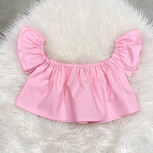 Solids off Shoulder Tops Girls Summer Crop Top Toddler Etsy