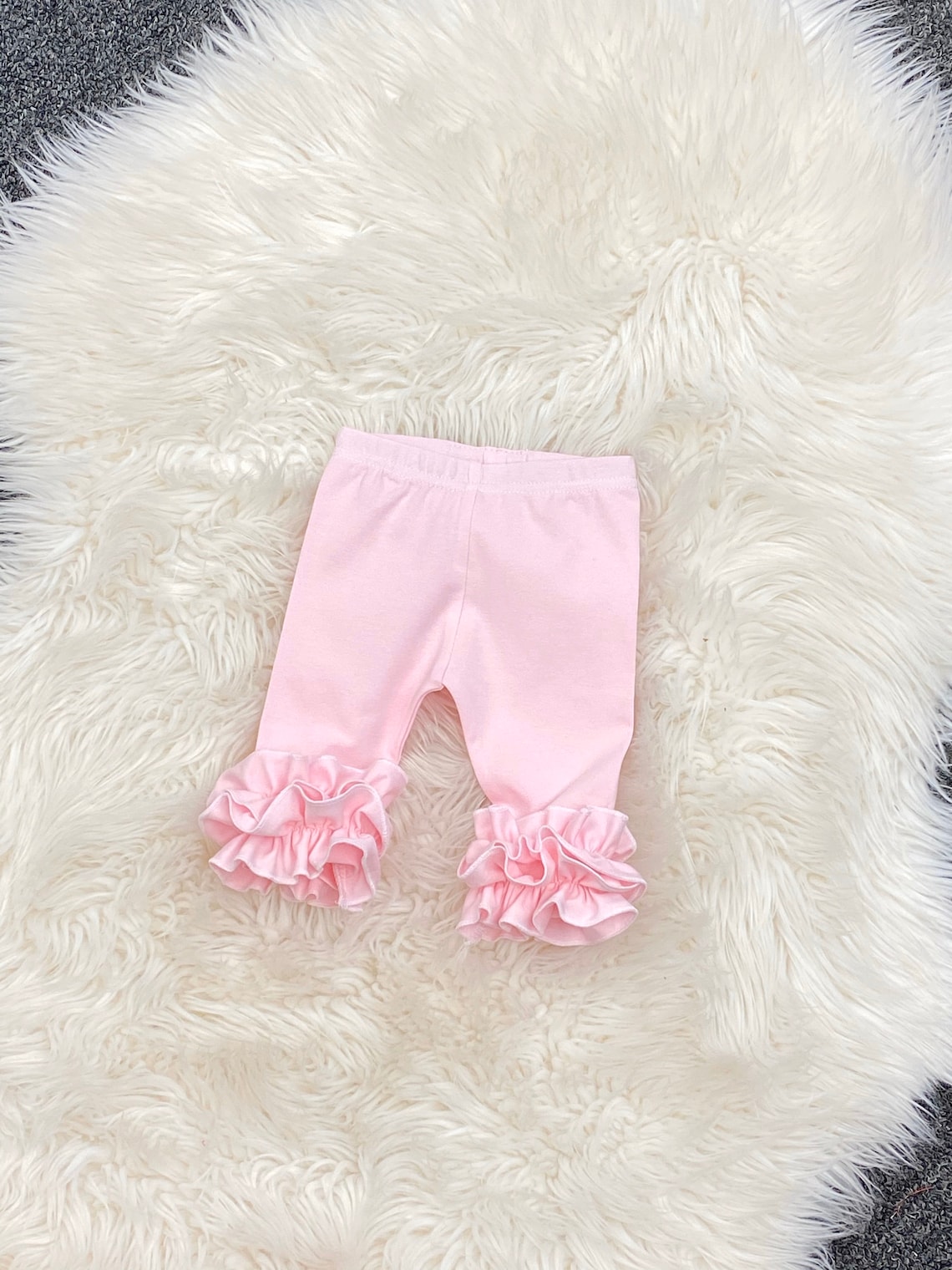 Baby pink Double ruffle girls leggings thanksgiving newborn Etsy