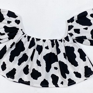 Cow Print Crop Top Short Sleeve main image 1