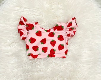 Strawberry baby girl crop top, berry one birthday toddler outfits, newborn crop top strawberry, very berry one outfits, strawberry themed