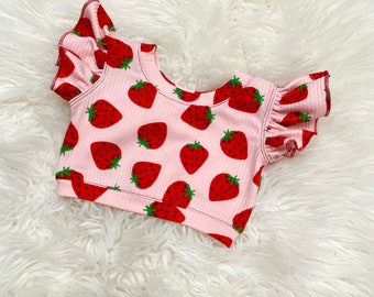 Strawberry baby girl crop top, berry one birthday toddler outfits, newborn crop top strawberry, very berry one outfits, strawberry themed