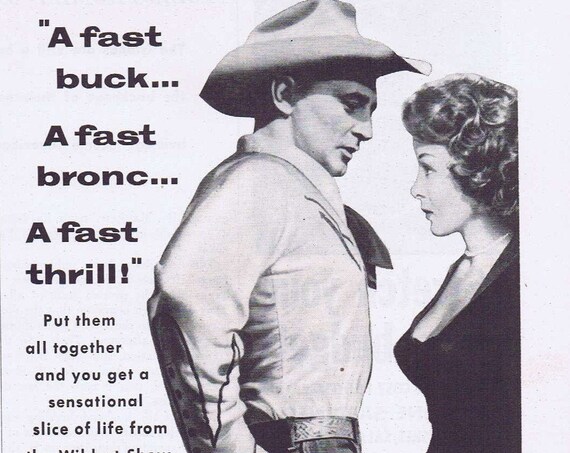 The Lusty Men 1959 Western Original Vintage Movie Ad with Susan Hayward and Robert Mitchum