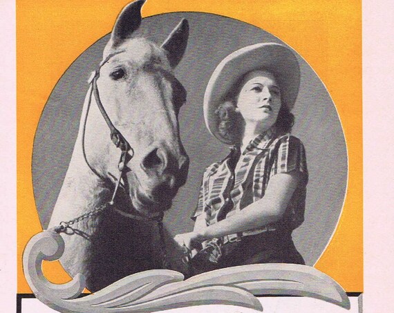 1940 Blatz Old Heidelberg Beer with Cowgirl and Horse or Hickok Gabardine Belts Original Vintage Advertisements
