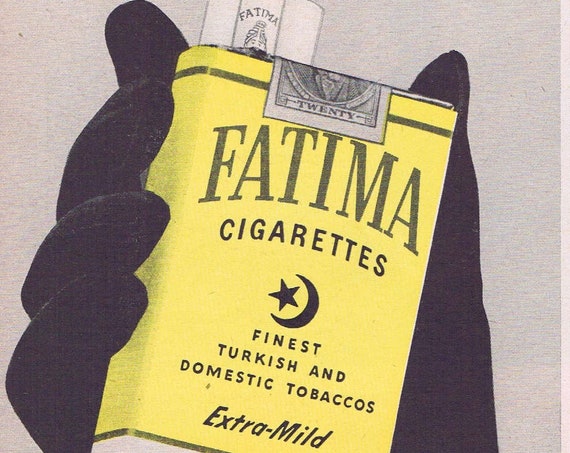 1951 Fatima Cigarettes Original Vintage Advertisement with Jack Webb and Nancy Kelly