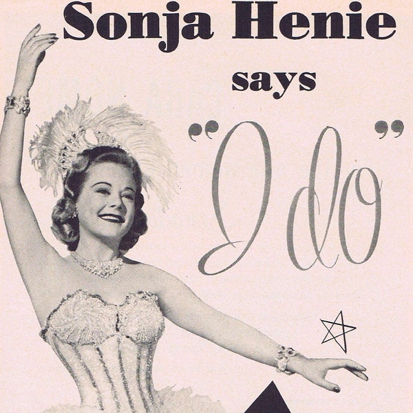 1951 Sonja Henie Skating Champion and Film Star for Ayds Weight Loss Original Vintage Advertisement