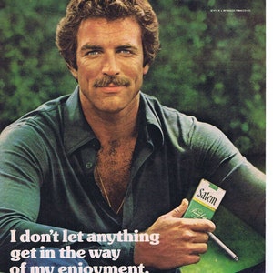 tom selleck salem cigarette ad Tom Selleck Salem Longs Cigarettes Classic Original 1976 Advertisement