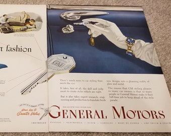 General Motors Key to Greater Value Oversized 1949 Old Advertisement Vintage