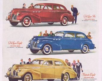 1939 4 Pontiac Cars in 4 Price Ranges or Super Shell Gasoline Share the Road Club Crusade Against “Screwdrivers” Original Vintage Ad