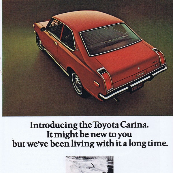 72 Toyota Carina or Bulova Accutron Watch Original Vintage Advertisements
