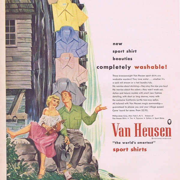 1949 Van Heusen Men’s Sport Shirts or Hotpoint Electric Ranges Original Vintage Advertisement