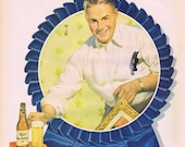 1947 Pabst Blue Ribbon Beer or Webster Cigars Broadway Limited Original Advertisement