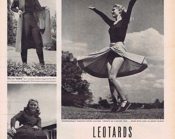 1943 WW2 Women’s Fashions Leotards Original Vintage Feature War Living Acrobats’ Tights Make New in Year’s College Fashions