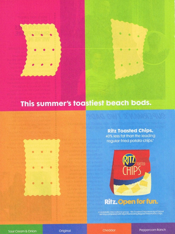 Ritz Toasted Chips Open for Fun 2013 Original Advertisement Free Shipping