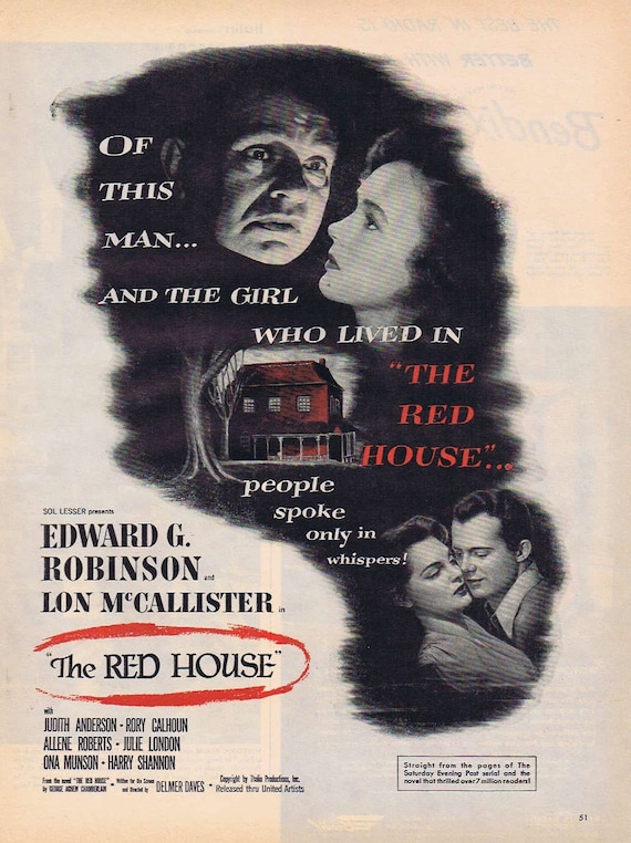 The Red House 1947 Original Vintage Movie Ad with Edward G. Robinson and Lon McCallister