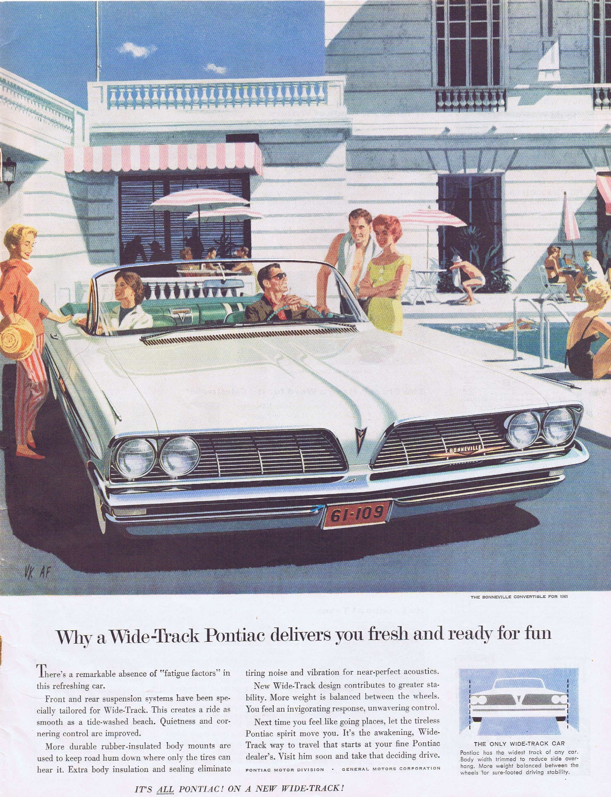 1961 WideTrack Pontiac Bonneville Convertible Original Vintage