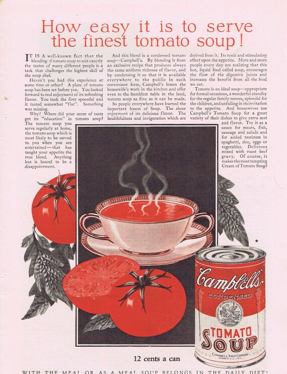 1927 Campbell’s Tomato Soup Original Vintage Ad or How to Guard a Good Complexion Feature