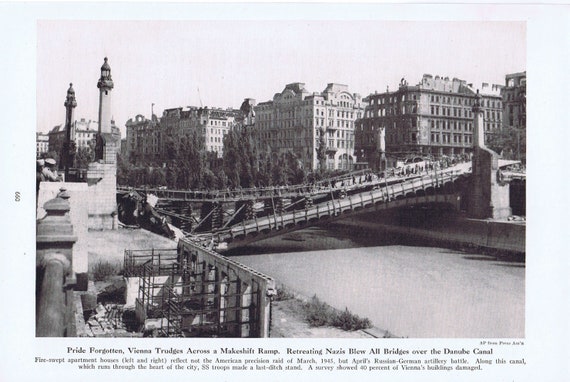 WW2 Danube Canal Makeshift Ramp From Retreating Army