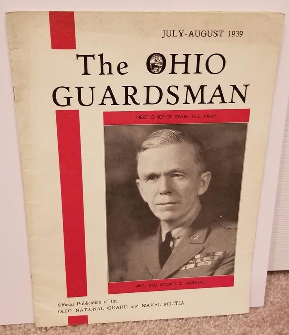 The Ohio Guardsman Magazine July-Aug. 1939 Gen. George Marshall Photo Cover