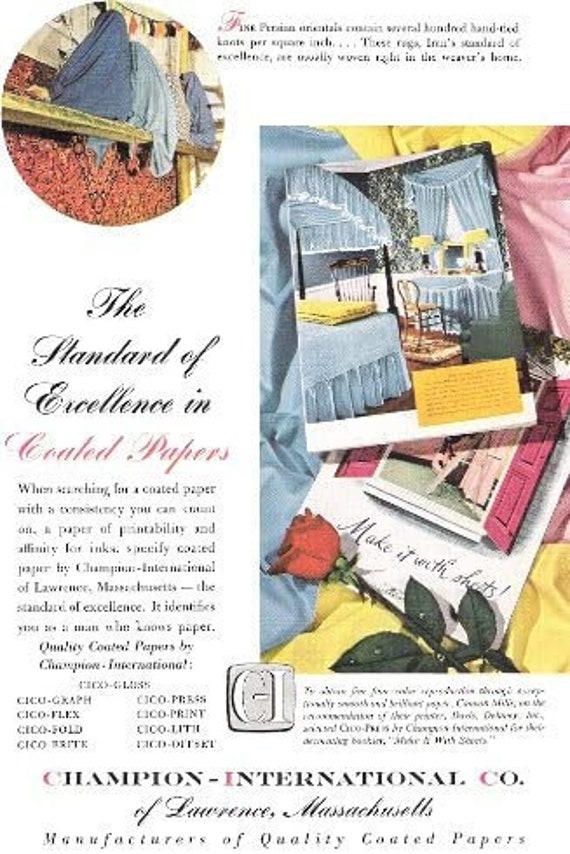 Champion-International Company Coated Paper 1952 Original Advertisement