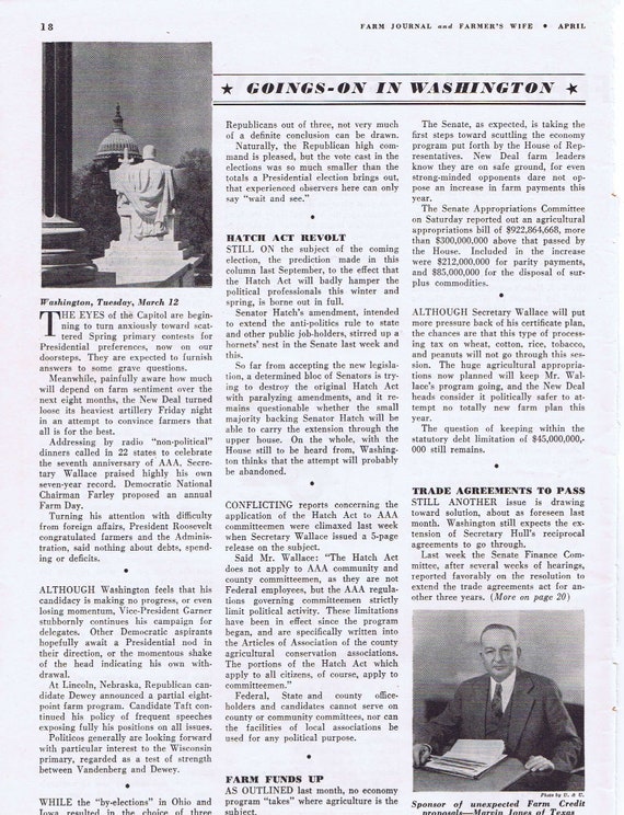 1940 Farm News in Washington Original Vintage Magazine Feature Page