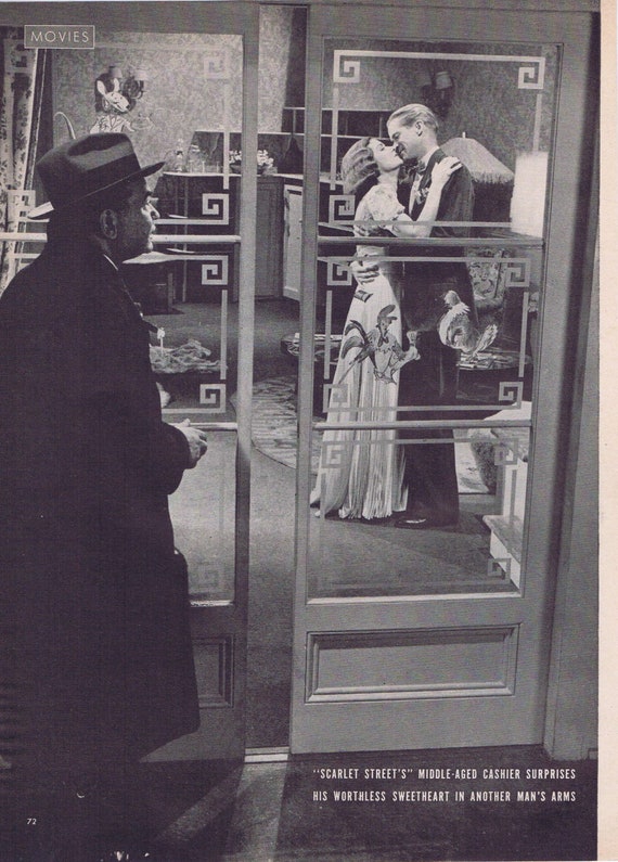 Scarlet Street 1945 Large Magazine Movie Photo with Edward G. Robinson or Champion Spark Plugs Original Vintage Advertisement