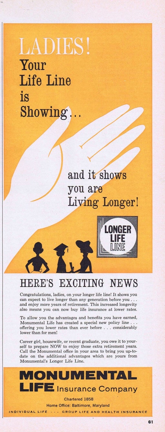 1965 Monumental Life Insurance Company Original Advertisement