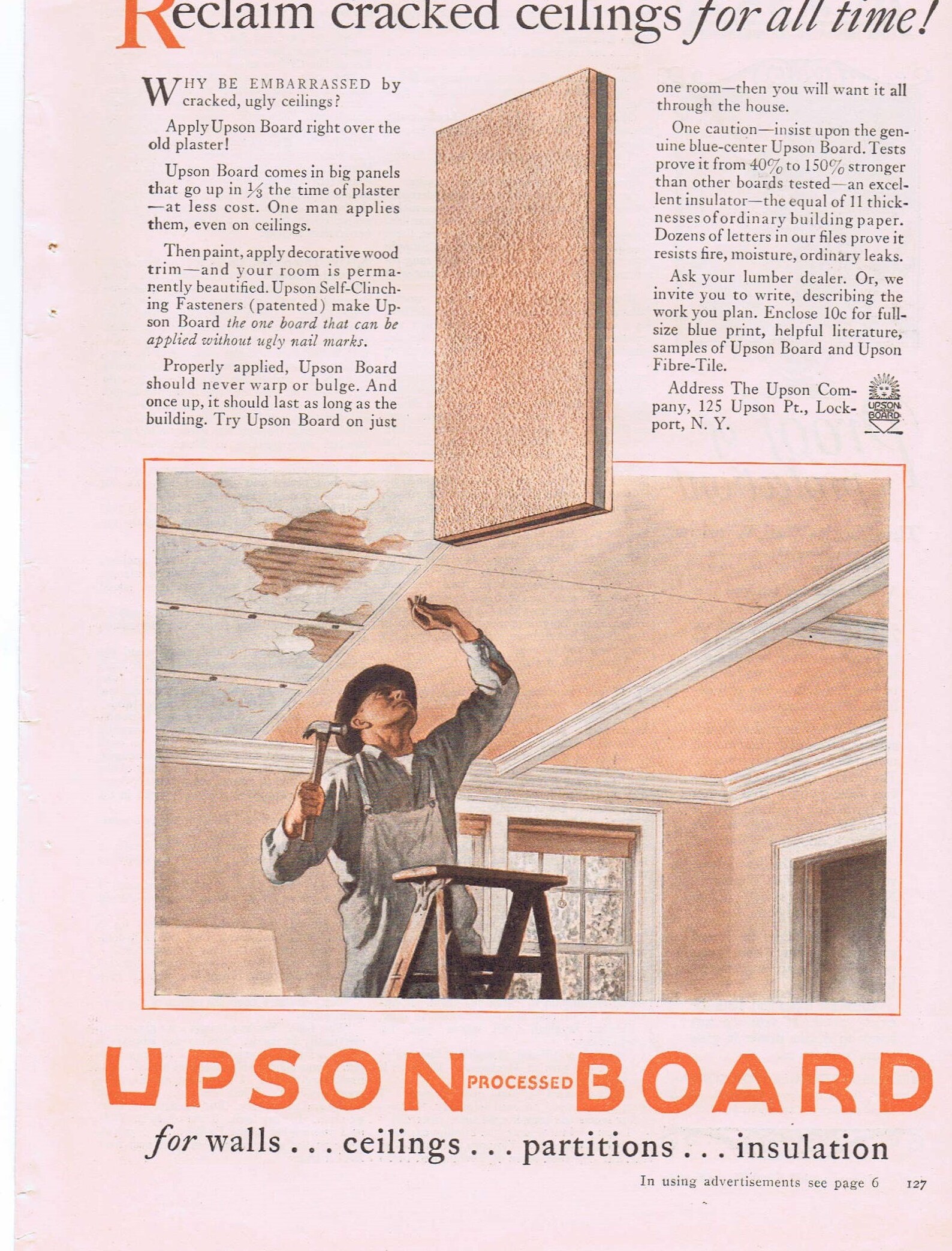 1927 Upson Boards for Wall and Ceilings Original Vintage Etsy