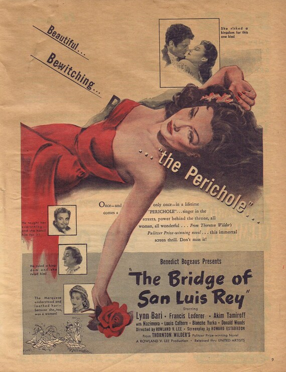 The Bridge of San Luis Rey 1944 Original Movie Ad with Lynn Bari
