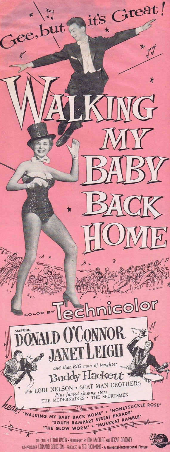 Walking My Baby Back Home 1953 Original Vintage Movie Ad with Donald O’Connor and Janet Leigh